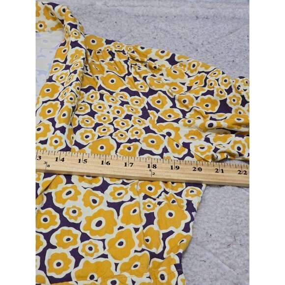 Corey Lynn Calter Womens Yellow Floral Wrap Mini Dress Short Sleeve Size L‎ - Picture 10 of 11